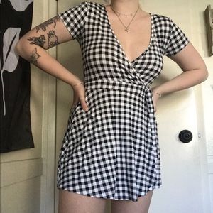 Gingham skort romper